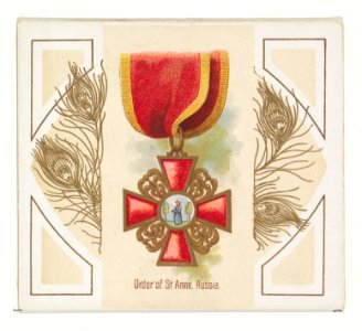 Order of Saint Anne, Russia, from the World's Decorations series (N44) for Allen & Ginter Cigarettes MET DP839366