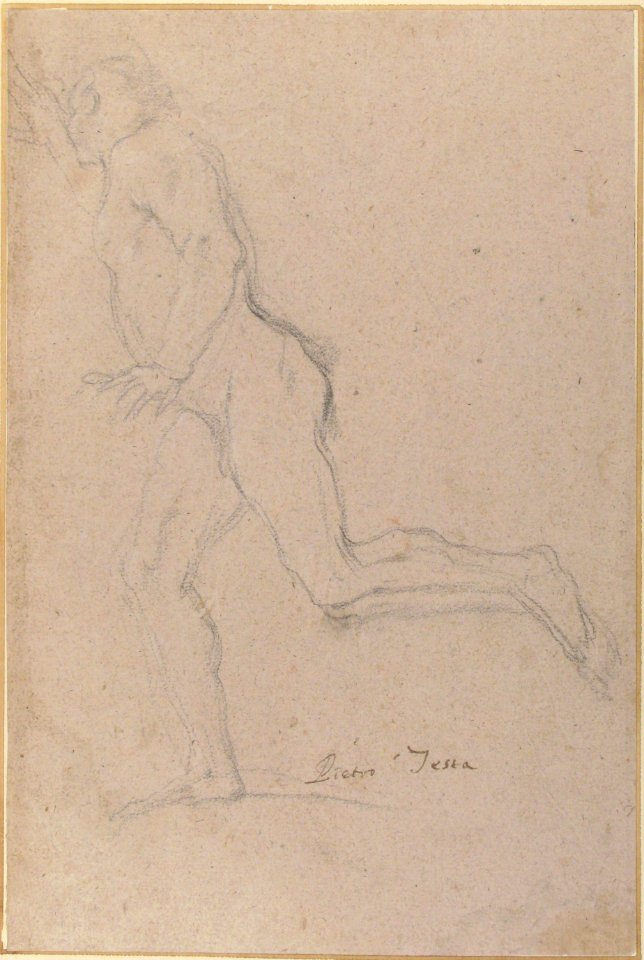 Nude Youth Running (recto); Standing Draped Old Man with Left Hand Upraised (verso) MET 65.131.8 RECTO
