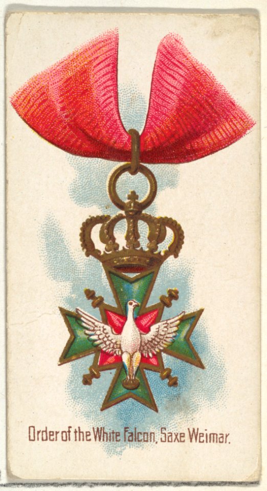 Order of the White Falcon, Saxe Weimar, from the World's Decorations series (N30) for Allen & Ginter Cigarettes MET DP838333