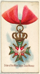 Order of the White Falcon, Saxe Weimar, from the World's Decorations series (N30) for Allen & Ginter Cigarettes MET DP838333