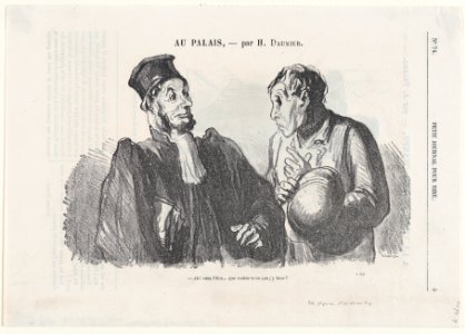Oh, you are.... (guilty) and what do you want me to do about it?, from 'At the court of justice,' published in Le Petit Journal pour Rire, March 3, 1866 MET DP877430