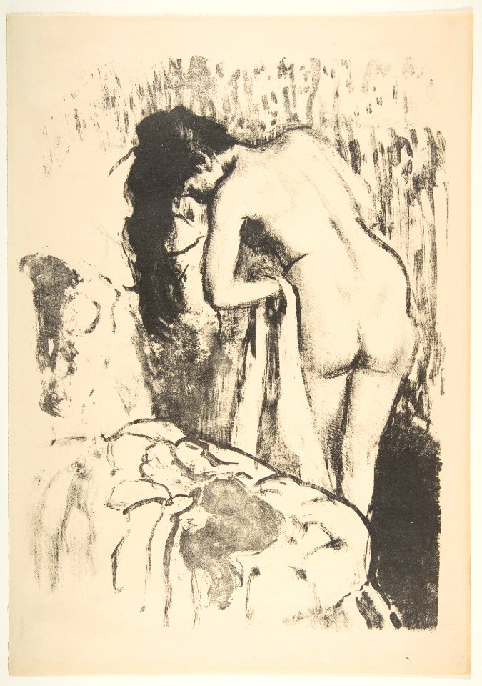 Nude Woman Standing, Drying Herself MET DP815871