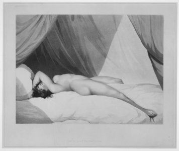 Nude Reclining on Curtained Bed -Emma Hamilton (?)- MET MM92540