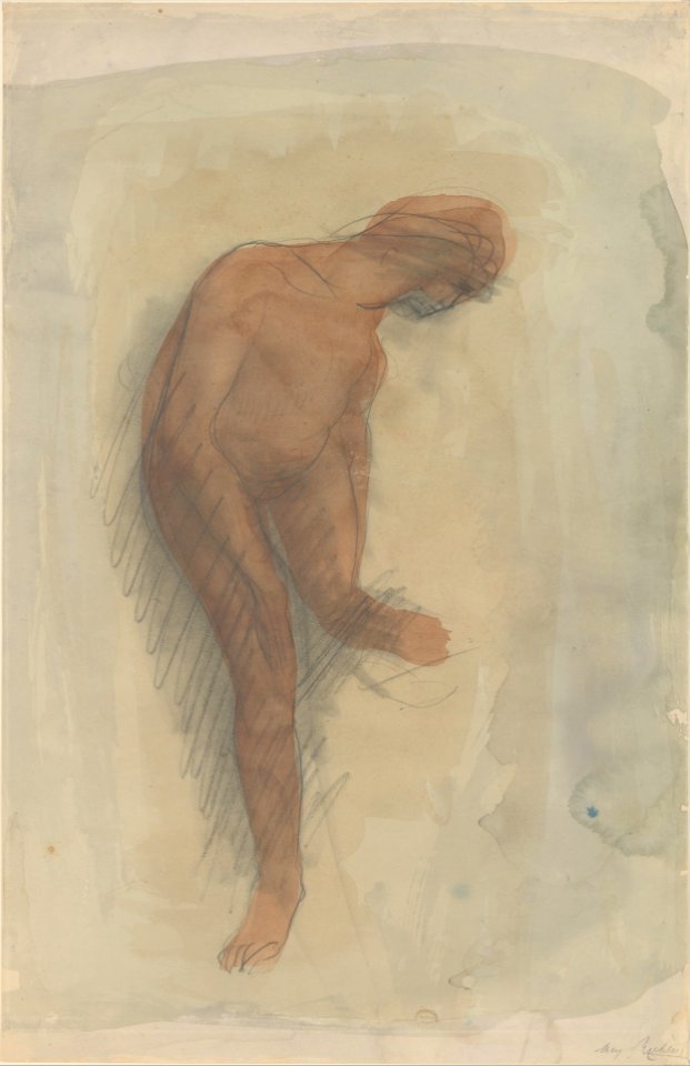 Nude Female Figure Holding Left Foot MET DP216717