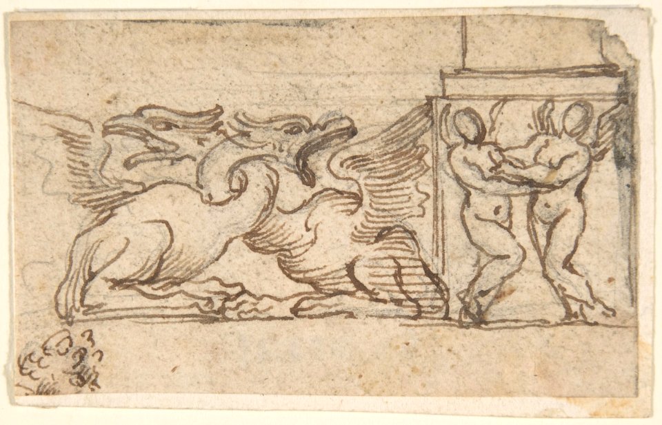 Ornamental Design of Winged Female Figures and Dragons MET DP802706