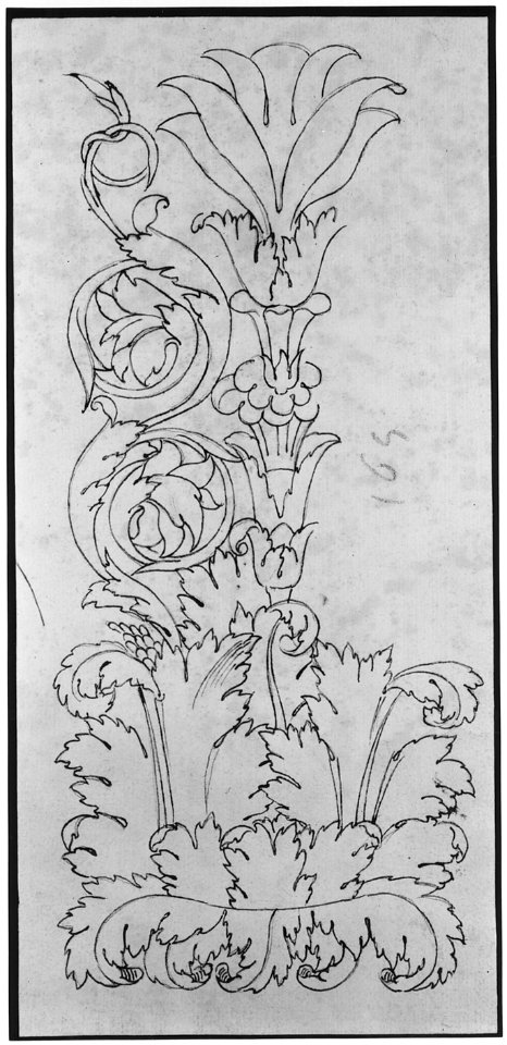 Ornamental drawings (recto) blank (verso) MET sf68 769 62r-MM43710