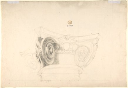 Ornamental Design with Acanthus Leaves (recto), Capital (verso) MET DP803296