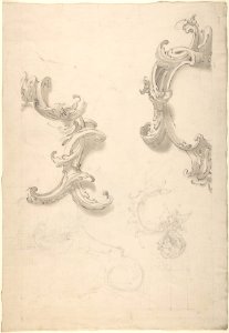 Ornamental Design with Acanthus Leaves (recto), Capital (verso) MET DP803295