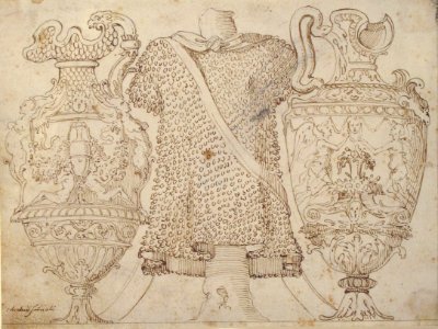 Ornamental Design with Amphore and Antique Style Armor MET 63.712.82