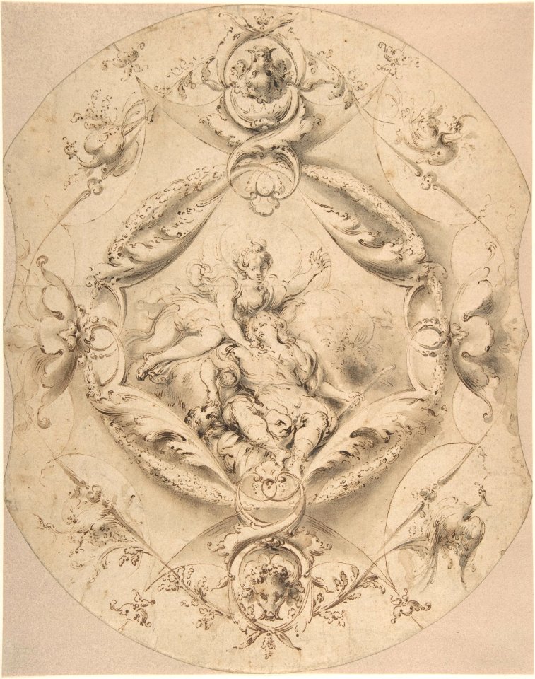 Ornamental Design with Diana and Endymion in a Central Cartouche MET DP802475