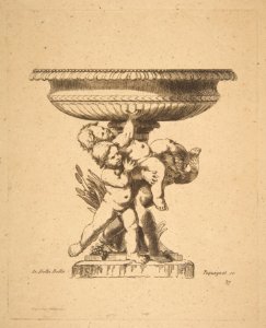 Ornamental design of three children holding up a fountain MET DP817559