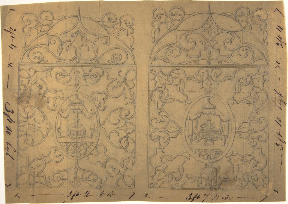 Ornament Designs on Two Panels, the Central Cartouches Decorated with Tents MET DP806844