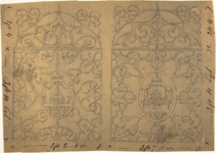 Ornament Designs on Two Panels, the Central Cartouches Decorated with Tents MET DP806844
