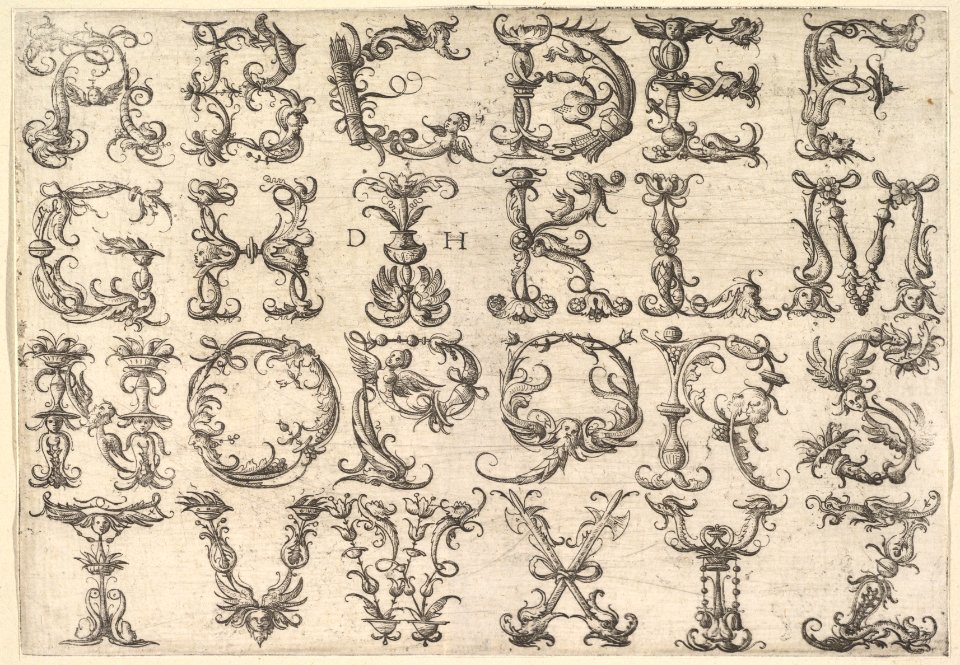 Ornamented Roman Majuscule Alphabet MET DP822159