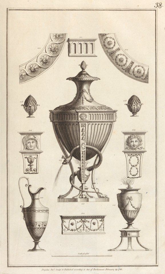 Ornament Design with Vases (in "Designs for Various Ornaments," pl. 38) MET DP104571
