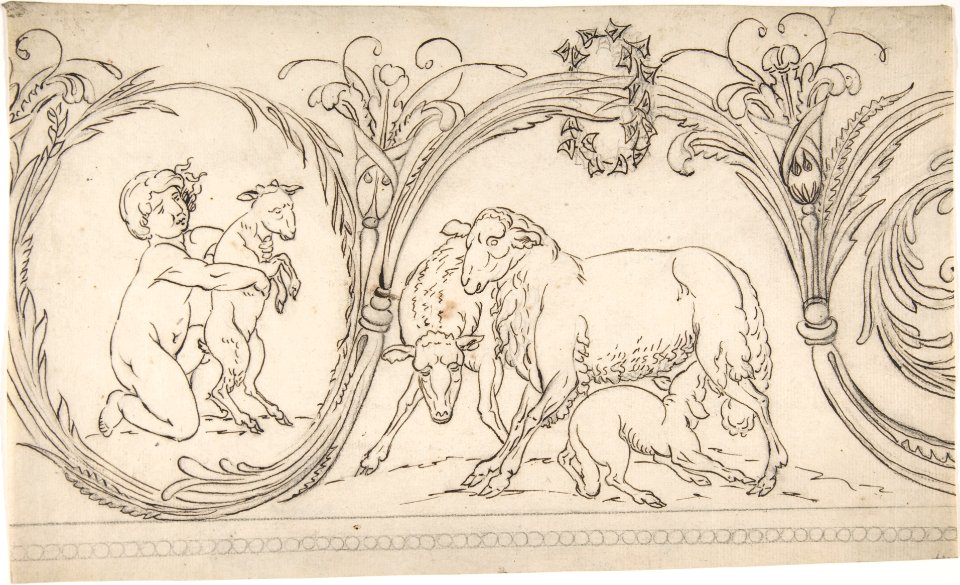Ornament Containing a Boy and some Sheep MET DP804552