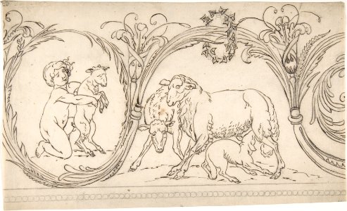 Ornament Containing a Boy and some Sheep MET DP804552