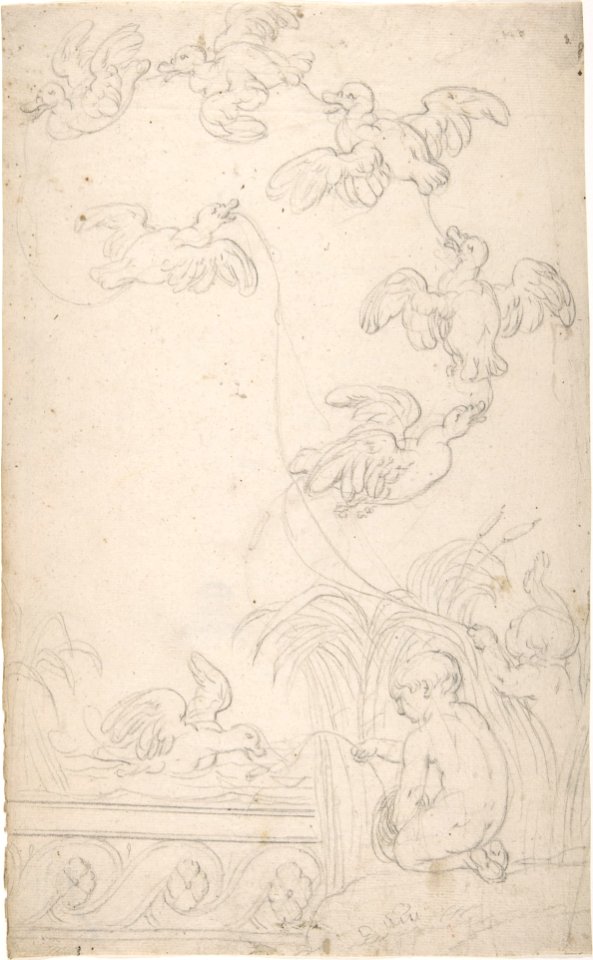Ornament with Children Catching Ducks on Baited Strings MET DP804561