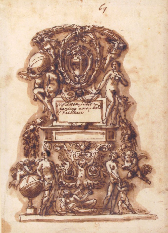 Ornamental Motif Surmounted by a Coat of Arms MET 1975.131.51