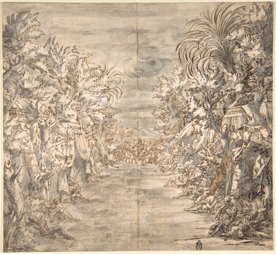 Ornamental Theater Scene with Trees MET DP802726