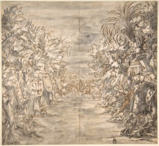 Ornamental Theater Scene with Trees MET DP802726