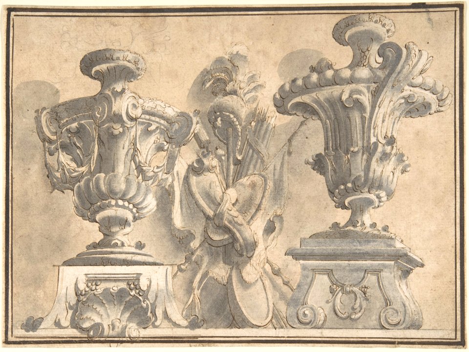 Ornamental Design with Two Urns and a Trophy MET DP803332