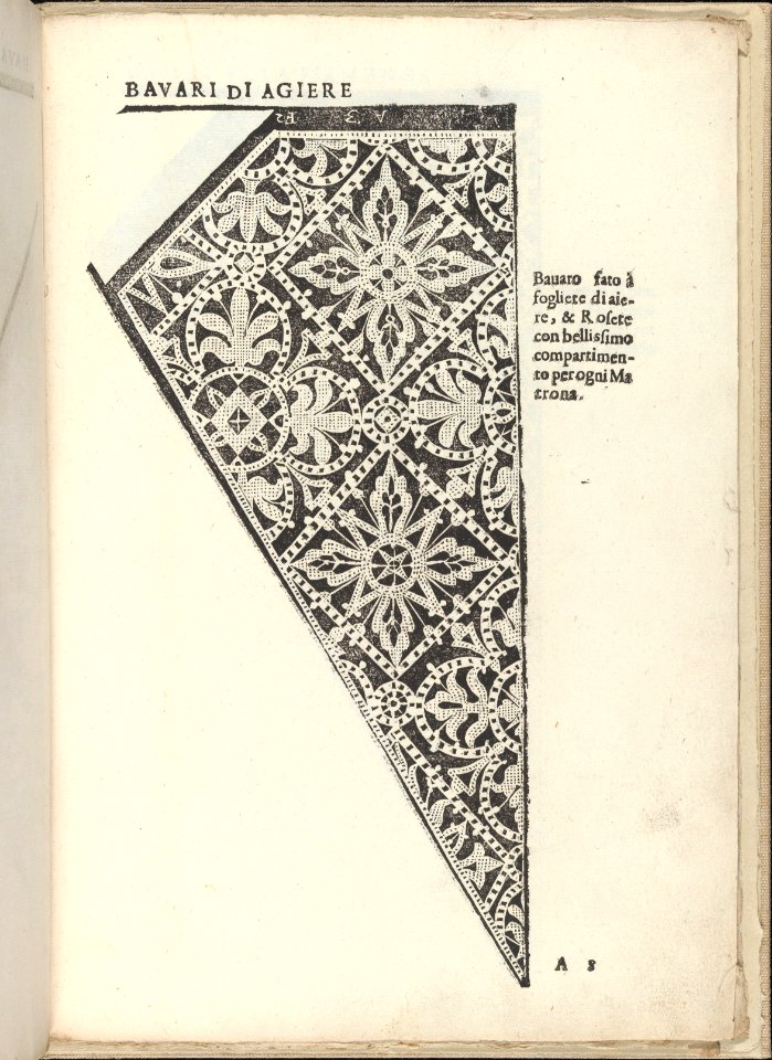 Ornamento nobile...Fatta da Lucretia Romana (Libro V of the Corona), page 8 (recto) MET DP358641