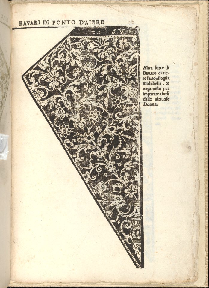 Ornamento nobile...Fatta da Lucretia Romana (Libro V of the Corona), page 14 (recto) MET DP358647