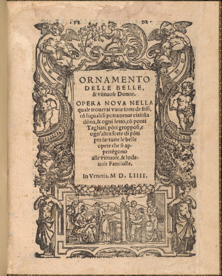 Ornamento delle belle & virtuose donne, title page (recto) MET DP360764