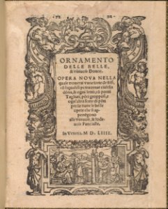 Ornamento delle belle & virtuose donne, title page (recto) MET DP360764