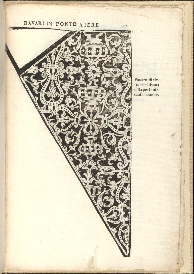Ornamento nobile...Fatta da Lucretia Romana (Libro V of the Corona), page 13 (recto) MET DP358646
