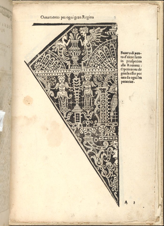 Ornamento nobile...Fatta da Lucretia Romana (Libro V of the Corona), page 3 (recto) MET DP358636