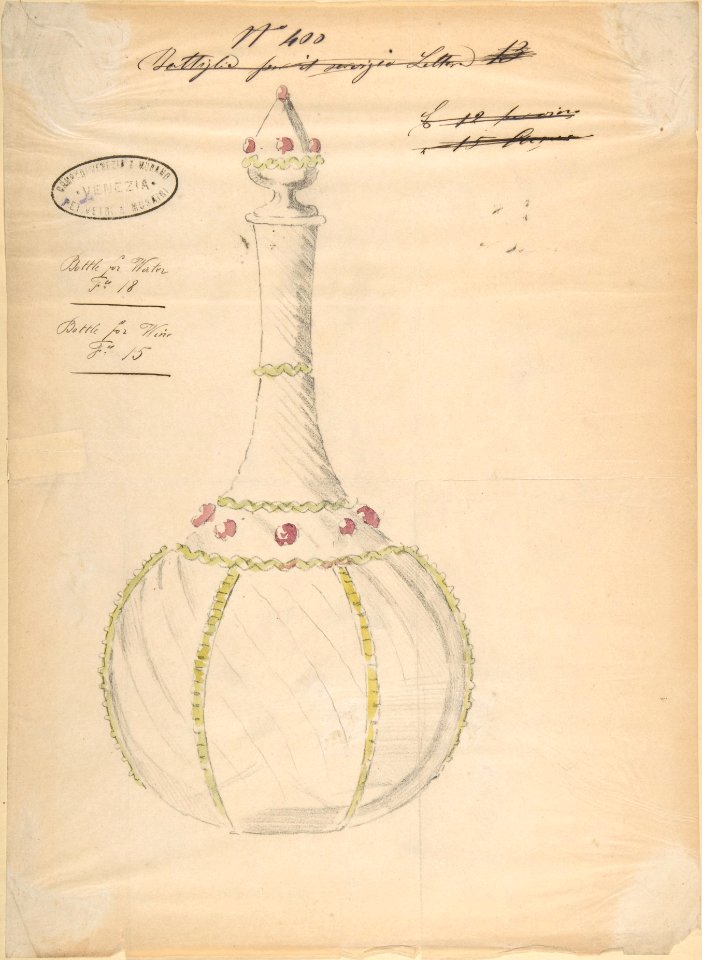 One of Twenty-Three Sheets of Drawings of Glassware (Mirrors, Chandeliers, Goblets, etc.) MET DP804064