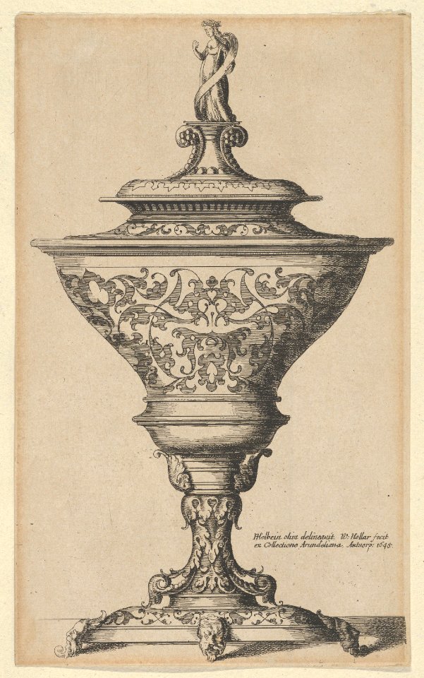 Ornate goblet on feet of masks MET DP853041