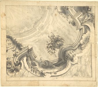 One Quarter of a Design for a Painted Ceiling on Recto. Verso, ornements. MET DP803455