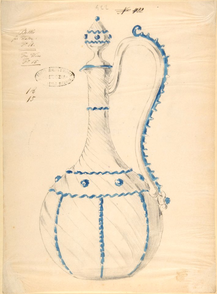 One of Twenty-Three Sheets of Drawings of Glassware (Mirrors, Chandeliers, Goblets, etc.) MET DP804066