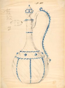One of Twenty-Three Sheets of Drawings of Glassware (Mirrors, Chandeliers, Goblets, etc.) MET DP804066