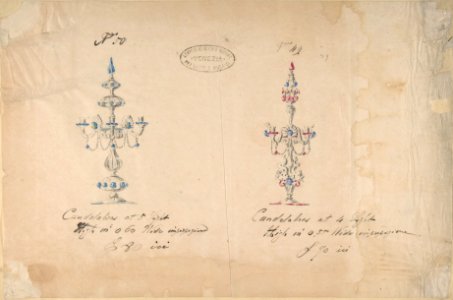One of Twenty-Three Sheets of Drawings of Glassware (Mirrors, Chandeliers, Goblets, etc.) MET DP803964