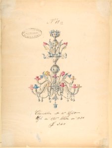 One of Twenty-Three Sheets of Drawings of Glassware (Mirrors, Chandeliers, Goblets, etc.) MET DP804061