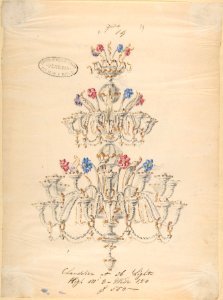 One of Twenty-Three Sheets of Drawings of Glassware (Mirrors, Chandeliers, Goblets, etc.) MET DP804067