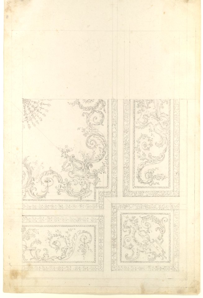 One Quarter of a Design for a Ceiling of a Room with Halved Variant Designs MET DP109984