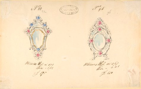 One of Twenty-Three Sheets of Drawings of Glassware (Mirrors, Chandeliers, Goblets, etc.) MET DP803959