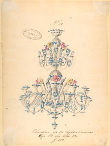 One of Twenty-Three Sheets of Drawings of Glassware (Mirrors, Chandeliers, Goblets, etc.) MET DP804065