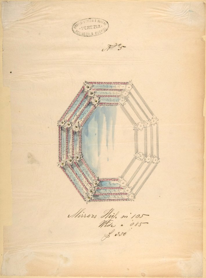 One of Twenty-Three Sheets of Drawings of Glassware (Mirrors, Chandeliers, Goblets, etc.) MET DP803962