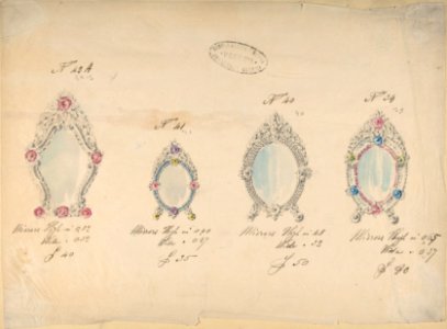 One of Twenty-Three Sheets of Drawings of Glassware (Mirrors, Chandeliers, Goblets, etc.) MET DP803965