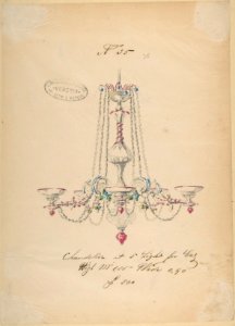 One of Twenty-Three Sheets of Drawings of Glassware (Mirrors, Chandeliers, Goblets, etc.) MET DP804059