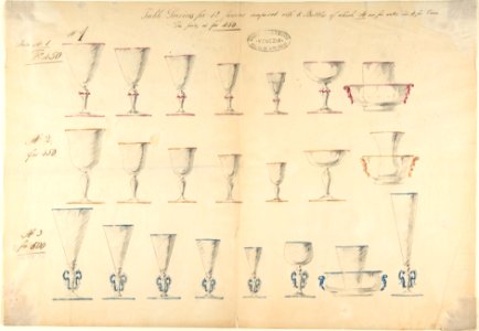 One of Twenty-Three Sheets of Drawings of Glassware (Mirrors, Chandeliers, Goblets, etc.) MET DP804085