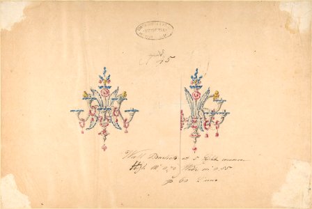 One of Twenty-Three Sheets of Drawings of Glassware (Mirrors, Chandeliers, Goblets, etc.) MET DP804056