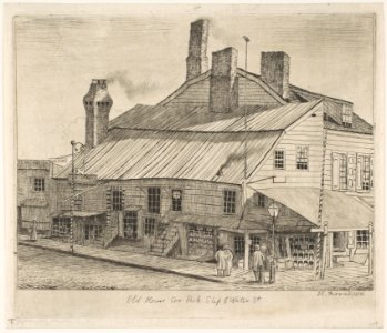 Old House, Corner of Peck Slip and Water Street (from Scenes of Old New York) MET DP818546