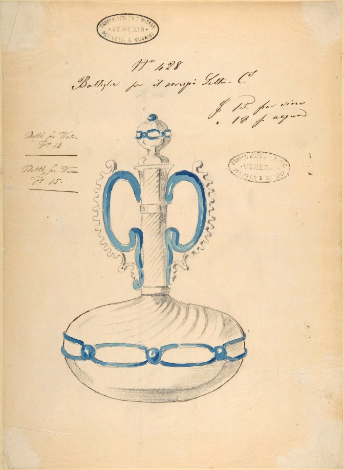 One of Twenty-Three Sheets of Drawings of Glassware (Mirrors, Chandeliers, Goblets, etc.) MET DP803961
